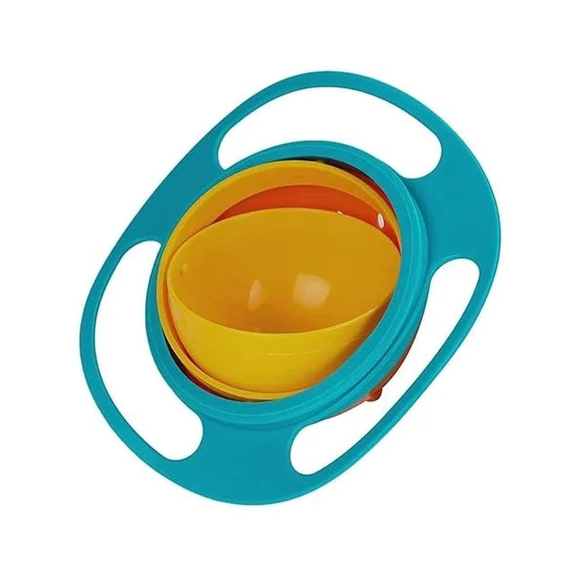 360 Rotate Magic Funny Toys Baby Gyro Feeding Toy Bowl, Kids Age 1 to 3 Years-Spill Resistant Bowls for Toddlers with Lid Dishes Kids, Boy, Girl, Spill Proof Bowl