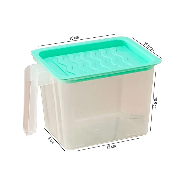 Fridge Organizer with Handle & Airtight Lid,Multipurpose Fridge storage containers Keep Fresh Vegetable, Fruit - (Pack Of 6)