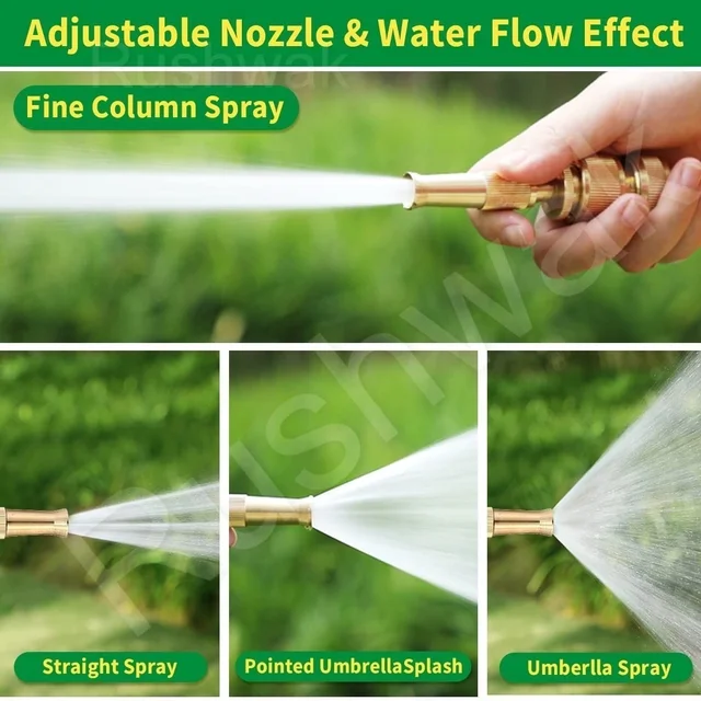 Water Spray Nozzle Suitable for 1/2" Hose Pipe Adjustable Brass Spray Nozzle Water Pressure Booster Brass Nozzle Water Spray Gun for Car Wash & Gardening Water Pressure Nozzle