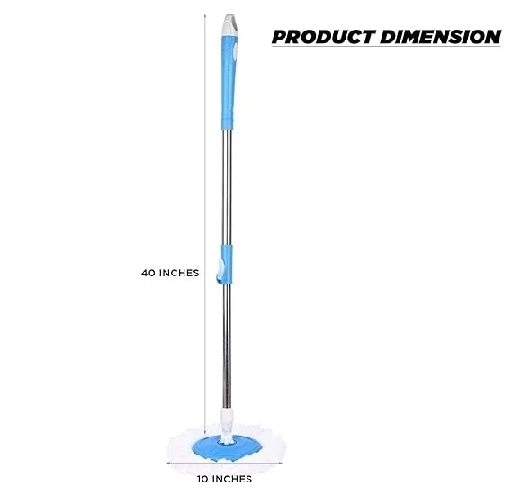 42-inch Mop Stick Adjustable Rapid-Change Handle Ideal for Industrial Household Floor Cleaning with 10-inch Mop Plate (Random Color)