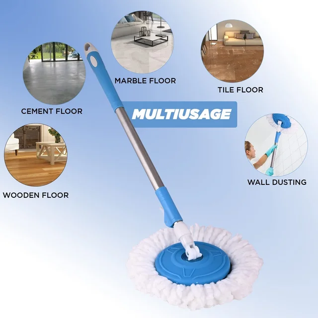 42-inch Mop Stick Adjustable Rapid-Change Handle Ideal for Industrial Household Floor Cleaning with 10-inch Mop Plate (Random Color)