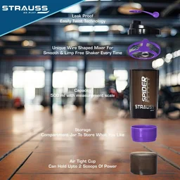 Gym Shaker Bottle | Shakers for Protein Shake with 2 Storage Compartment | Leakproof Gym Protein Shaker for Post and Pre-Workout Drink | 100% BPA Free (500 ML, Pack of 1