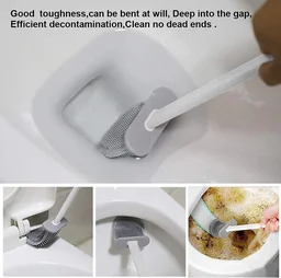 Toilet Brush with Stand Silicone Flex Toilet Brush Bathroom Cleaning Supplies Household Cleaning Tools, Toilet Brushes for Western, Toilet Holder Stand, Western Toilet Brush for Cleaning