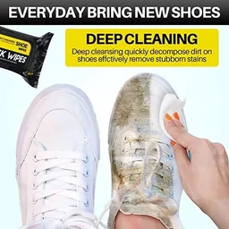 Natural Sneaker & Shoe Cleaner Wipes - 1 Packs of 80 - Portable Sneakers Cleaner Shoe Wipes Quickly Remove Dirt & Stains - These Disposable Shoe Cleaning Wipes Can Be Used On Footwear