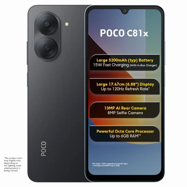 POCO C81X 3/64GB CRYSTAL BLACK - CRYSTAL BLACK