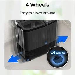 SAMSUNG Samsung 8 kg 5 Star, Air Turbo Drying Semi Automatic Top Load, Black Grey (WT80C4200GG/TL) - BLACK GREY