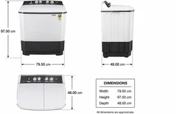 LG 7 kg Semi Automatic Top Load Grey (P7010NGAZ) - GREY