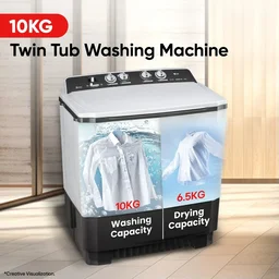 LG 10 kg 5 Star Semi Automatic Top Load Grey, White (P1040RGAZ) - GREY