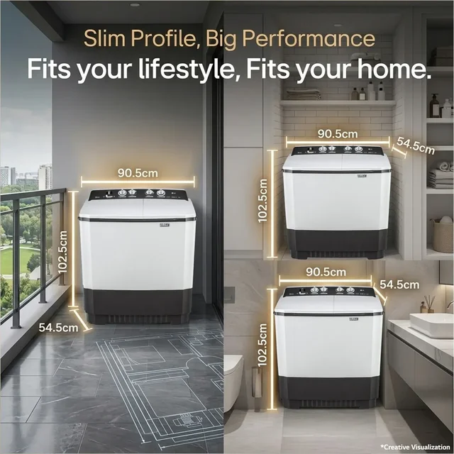 LG 10 kg 5 Star Semi Automatic Top Load Grey, White (P1040RGAZ) - GREY