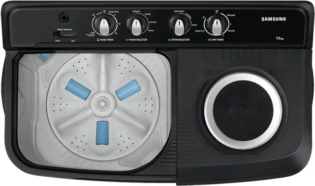 SAMSUNG Samsung 10.5 kg Semi Automatic Top Load Black, Grey (WT10C4260GG/TL) - BLACK GREY