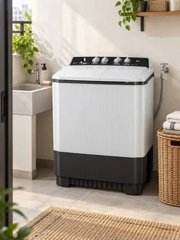 LG 7 kg Semi Automatic Top Load Grey (P7010NGAZ) - GREY