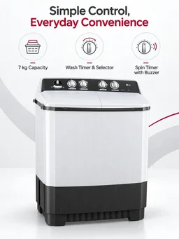 LG 7 kg Semi Automatic Top Load Grey (P7010NGAZ) - GREY