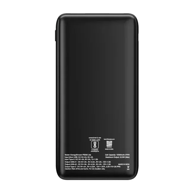 BOAT ENERGYSHROOM PB300 LITE 10000mAH POWER BANK - CARBON BLACK