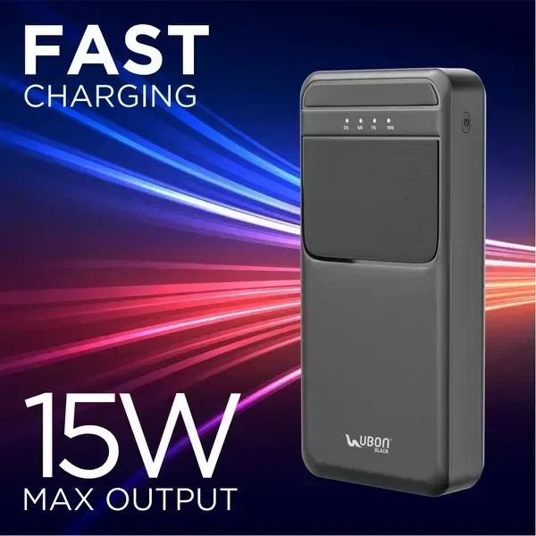 UBON PREMIUSM POWERBANK 4-IN-1 CHAMPION - BLACK