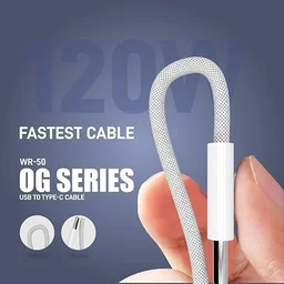 UBON USB TO TYPE-C BRAIDED CABLE WR-50 - WHITE