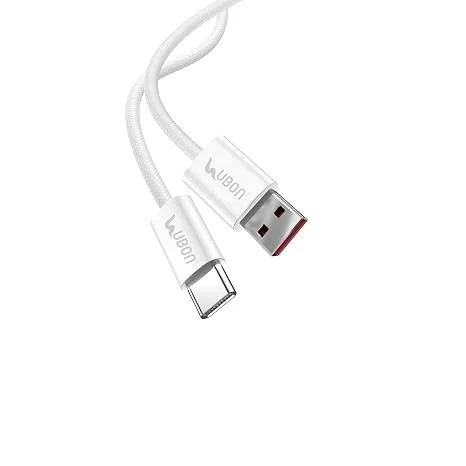 UBON USB TO TYPE-C BRAIDED CABLE WR-50 - WHITE