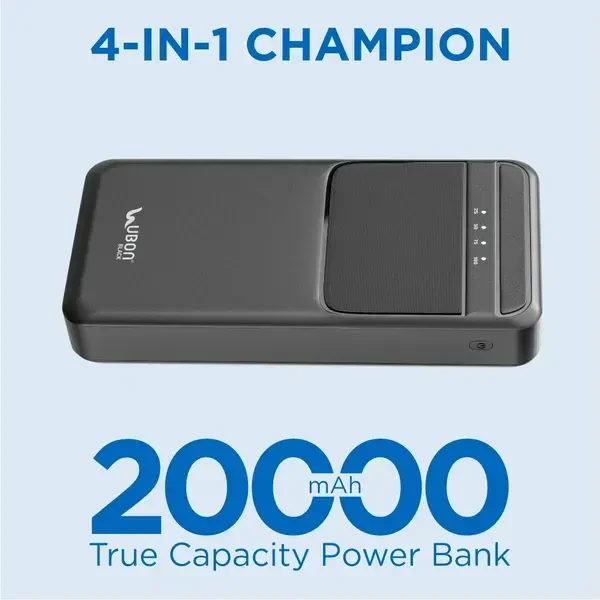 UBON PREMIUSM POWERBANK 4-IN-1 CHAMPION - BLACK