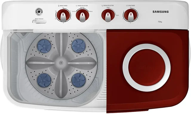 SAMSUNG Samsung 7 kg Semi Automatic Top Load Red, White (WT70C3000RR/TL) - RED WHITE