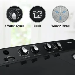 SAMSUNG Samsung 8 kg 5 Star, Air Turbo Drying Semi Automatic Top Load, Black Grey (WT80C4200GG/TL) - BLACK GREY