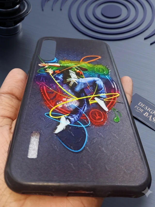 HRK Back Cover for Mi A3 (Black Case, Rubber Pack of: 1)