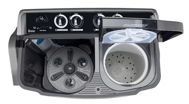 LG WASHING Machine 9.5 kg Semi Automatic Top Load Black (P9555SKAZ)