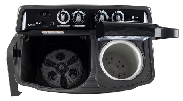 HRK LG WOSHING MACHINE 8 kg Semi Automatic Top Load Black (P8015SKAZ)