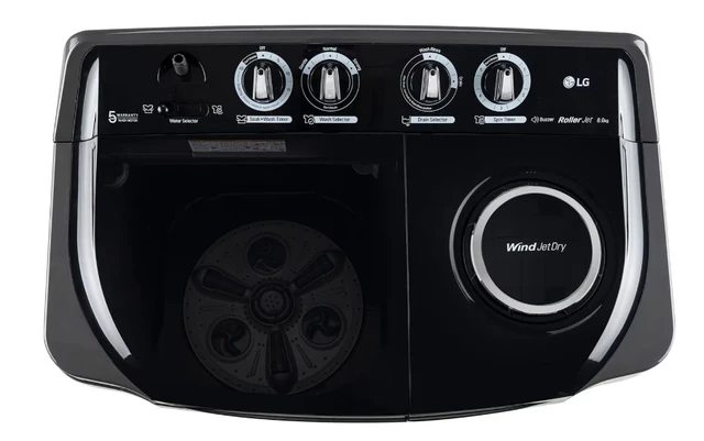 HRK LG WOSHING MACHINE 8 kg Semi Automatic Top Load Black (P8015SKAZ)