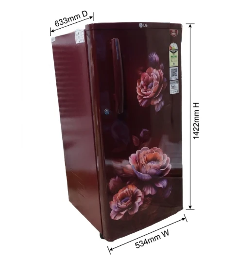 LG 185 L Direct Cool Single Door 1 Star Refrigerator (Wine Rose, GLD191)