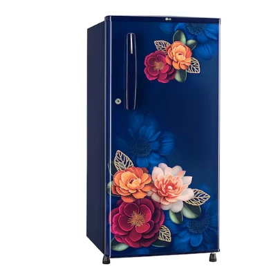 LG 185 L Single Door Refrigerator with Anti Bacterial Gasket, Toughened Glass Shelves Blue Klase, 1 Star