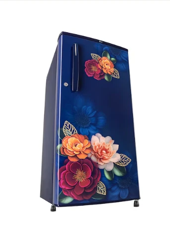 LG 185 L Single Door Refrigerator with Anti Bacterial Gasket, Toughened Glass Shelves Blue Klase, 1 Star