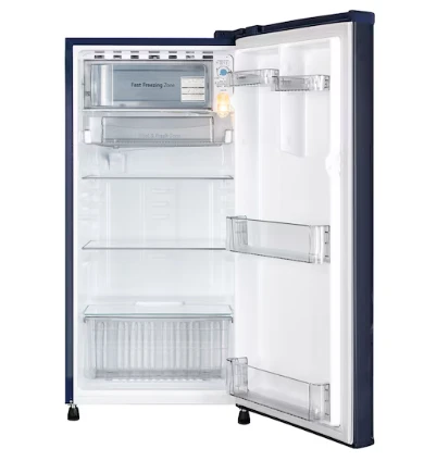 LG 185 L Single Door Refrigerator with Anti Bacterial Gasket, Toughened Glass Shelves Blue Klase, 1 Star