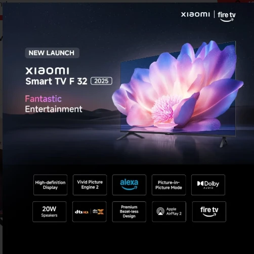 XIAOMI Xiaomi F Series 81.28 cm (32 inch) HD Ready Smart TV, L32MB-FIN - BLACK