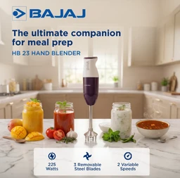 BAJAJ 160 W Purple, White Hand Blender (HB 23)