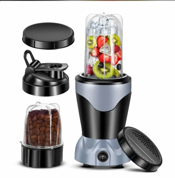 FRENDZ Electrofox ActiveBlend 2 Jar Pro Nutri Blender 750 W Juicer Mixer Grinder For Smoothies, Juice and Protein Shake (2 Jar Active Blend Nutri | 2 Jars | Silver) 2 Years Warranty400 Watt Nutri High Speed Blender