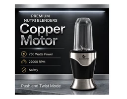 FRENDZ Electrofox ActiveBlend 2 Jar Pro Nutri Blender 750 W Juicer Mixer Grinder For Smoothies, Juice and Protein Shake (2 Jar Active Blend Nutri | 2 Jars | Silver) 2 Years Warranty400 Watt Nutri High Speed Blender