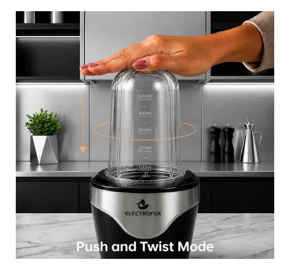 FRENDZ Electrofox ActiveBlend 2 Jar Pro Nutri Blender 750 W Juicer Mixer Grinder For Smoothies, Juice and Protein Shake (2 Jar Active Blend Nutri | 2 Jars | Silver) 2 Years Warranty400 Watt Nutri High Speed Blender