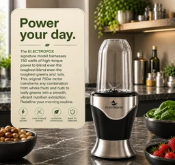 FRENDZ Electrofox ActiveBlend 2 Jar Pro Nutri Blender 750 W Juicer Mixer Grinder For Smoothies, Juice and Protein Shake (2 Jar Active Blend Nutri | 2 Jars | Silver) 2 Years Warranty400 Watt Nutri High Speed Blender