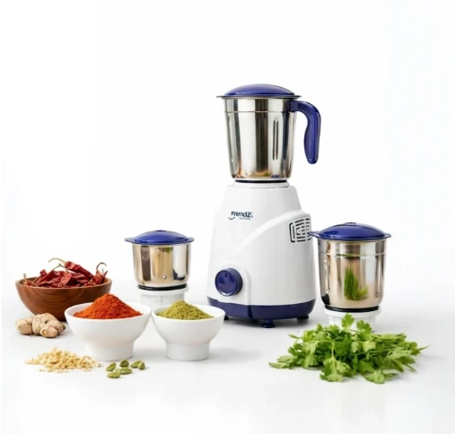 FRENDZ Frendz Forever Bullet MG-8000 Mixer Grinder | 550W Motor, 3 Stainless Steel Jars | 2-Year Warranty (White/Purple)