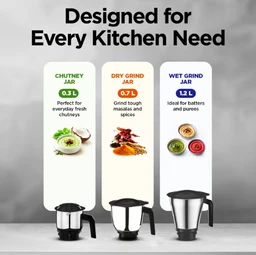 FRENDZ Frendz Forever Bullet MG-8000 Mixer Grinder | 550W Motor, 3 Stainless Steel Jars | 2-Year Warranty (White/Purple)