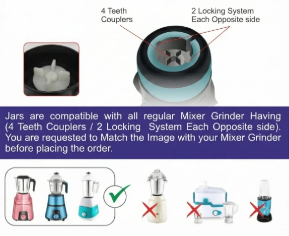 FRENDZ Frendz Forever Panda Pro (MG-432) 550W Mixer Grinder with Turbo Blades, Overload Protection & 2 Years Warranty