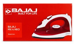 BAJAJ MX 4 Neo Steam Iron | 1250W | Non-Stick Soleplate | 1250 W Steam Iron (Maroon, White)
