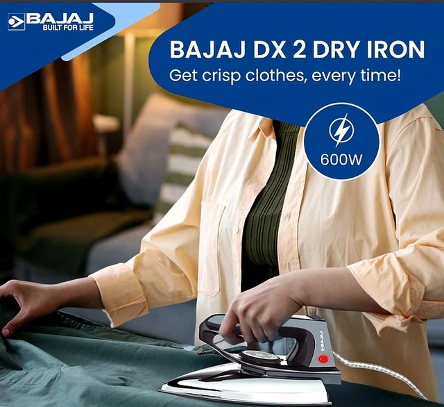 BAJAJ DX 2 Black 600 W Dry Iron (Black)