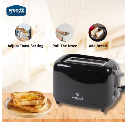 FRENDZ Frendz Forever PT-145 700 W Pop Up Toaster (Black)