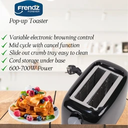 FRENDZ Frendz Forever PT-145 700 W Pop Up Toaster (Black)