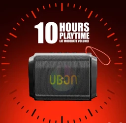 UBON Ubon DELHI-6 SP-56 10W v5.3 Wireless Speaker with Hanging Strap & RGB Lights (BLACK)