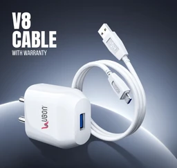 UBON 15W CH-58(V8) 2.4 Amp Wall Charger Fast Charging Adapter with Micro USB Cable for Smartphone & Tablets, BIS Certified, Smart Protection for Short Circuit & Overheating- White
