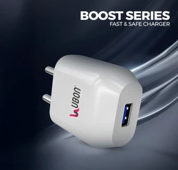UBON 15W CH-58(V8) 2.4 Amp Wall Charger Fast Charging Adapter with Micro USB Cable for Smartphone & Tablets, BIS Certified, Smart Protection for Short Circuit & Overheating- White
