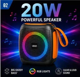 UBON Ubon S-14 Bluetooth Speaker With Wireless Mic 20 W Bluetooth Laptop/Desktop Speaker (Black, 2.0 Channel)