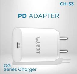 UBON Ubon CH33 45W Type-C Port 3A Superfast Wall Charger, PD Technology, Supports MacBook, Type-C Laptops, iPhone, Samsung, OnePlus etc (White)