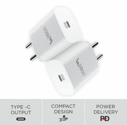 UBON Ubon CH33 45W Type-C Port 3A Superfast Wall Charger, PD Technology, Supports MacBook, Type-C Laptops, iPhone, Samsung, OnePlus etc (White)
